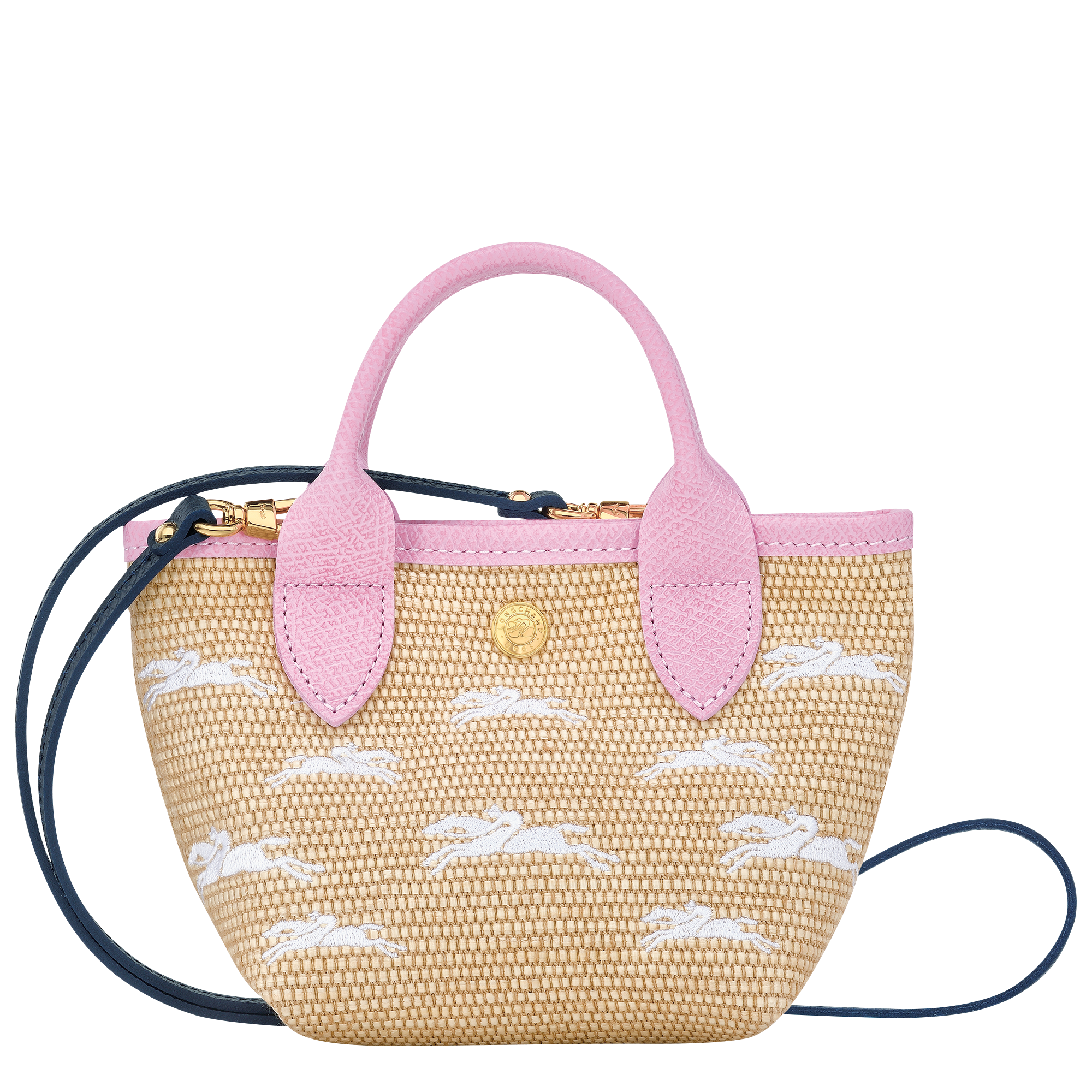 Borsa con manico L Le Pliage Filet Tela - Rosa (10121HVH018)