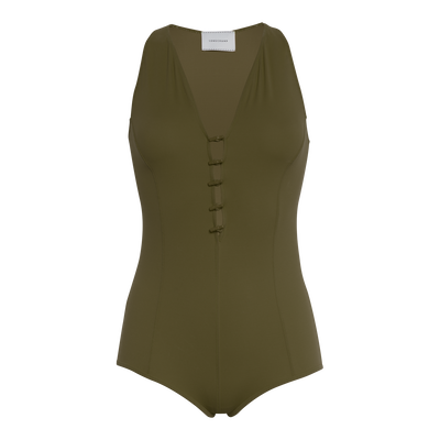 null Badeanzug, Khaki