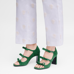 La Baronne Sandals , Thyme - Leather