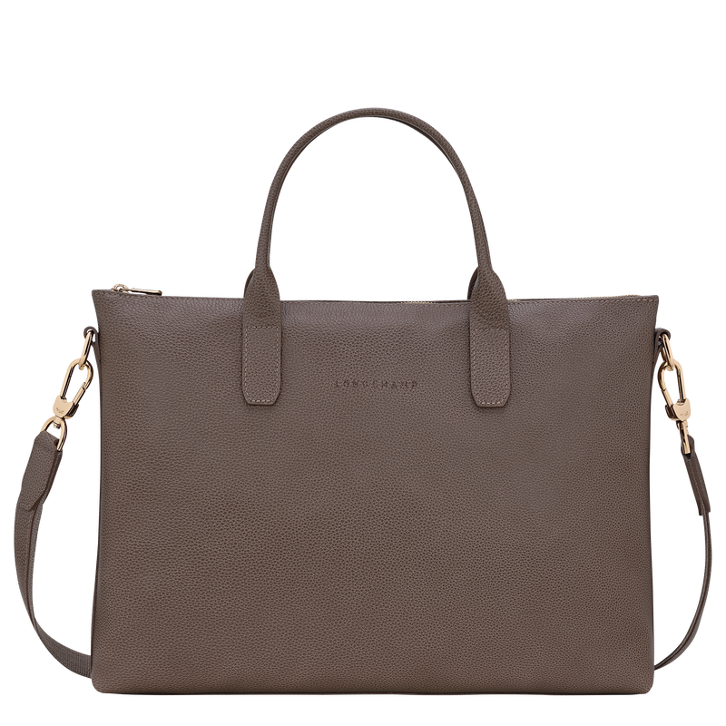 Le Foulonn&eacute; S Briefcase , Taupe - Leather  - View 1 of  5