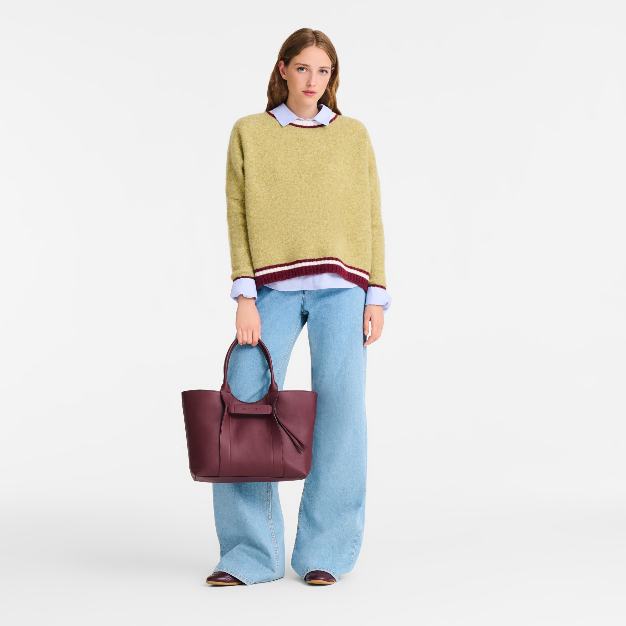 Longchamp 3D L Shoulder bag Burgundy - Leather | Longchamp AZ Longchamp 3D L Shoulder bag Burgundy - Leather | Longchamp AZ