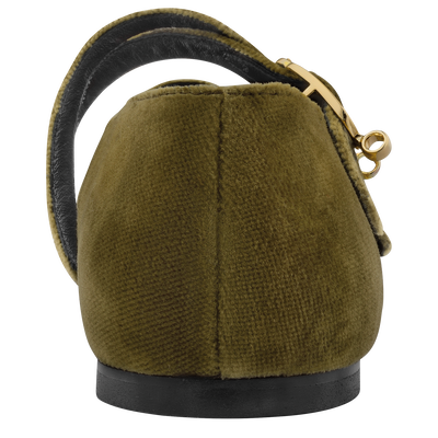 Le Foulonn&eacute; Ballerines, Olive