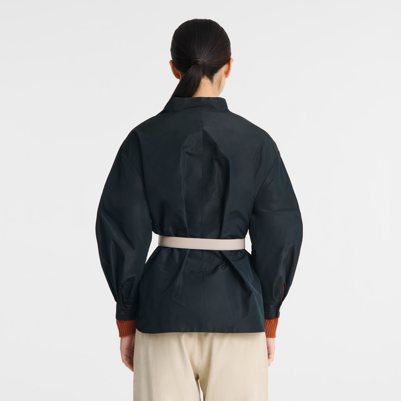 Giacca kimono , Taffet&agrave; tecnico - Nero  - View 3 of  5