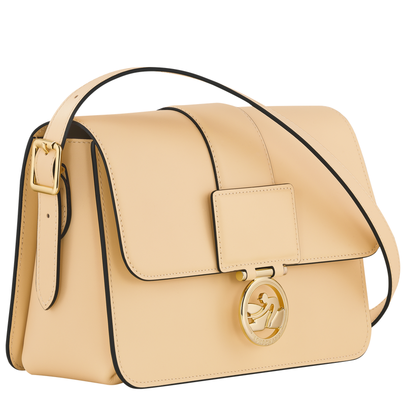Box-Trot M Crossbody bag , Straw - Leather  - View 3 of  6