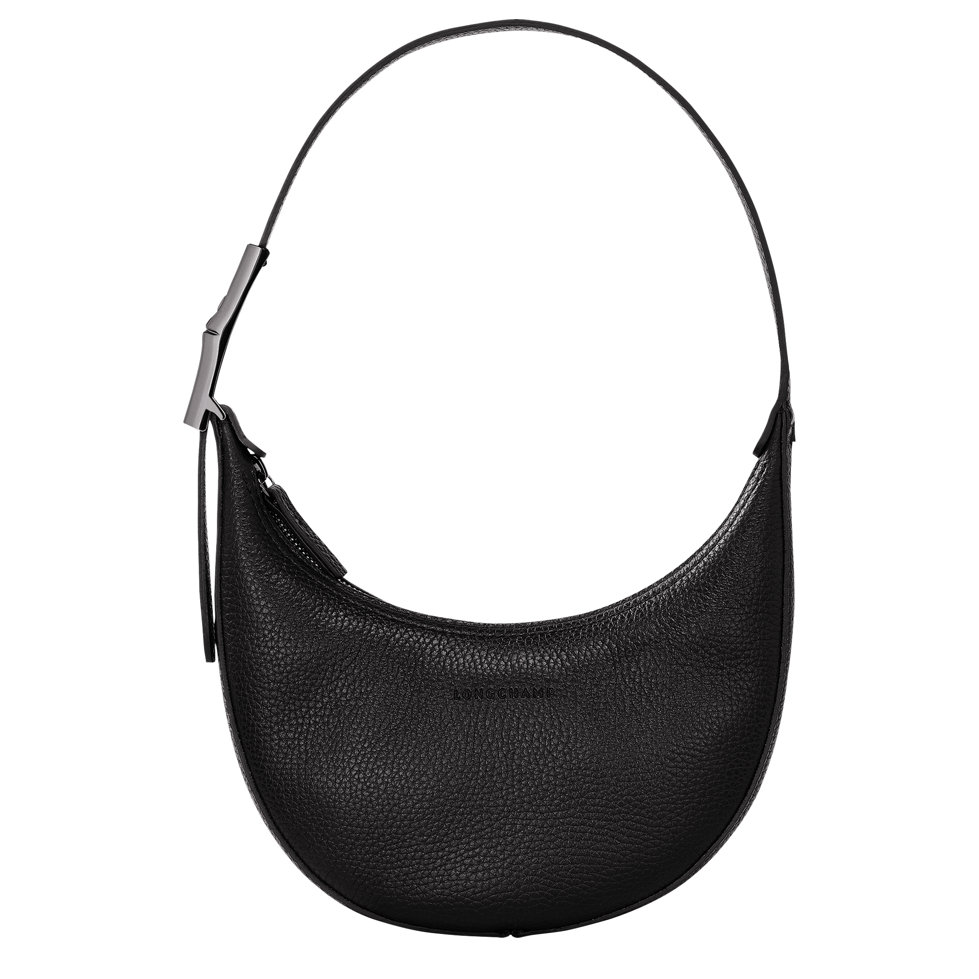 Roseau Essential 半月形單肩包 S, 黑色