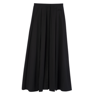 Jupe midi , Popeline - Noir