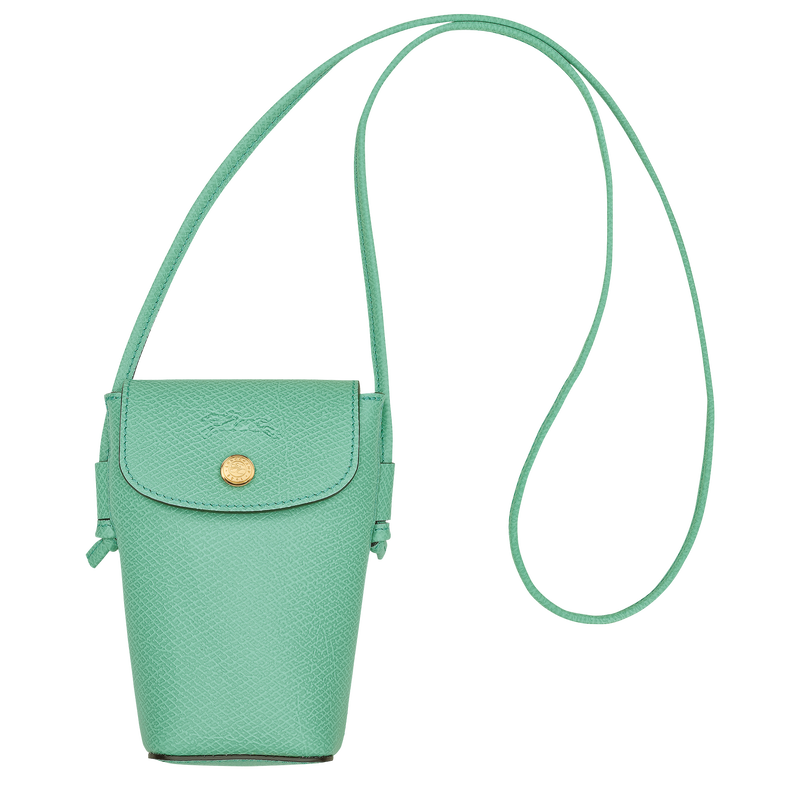 Custodia per cellulare con laccio in cuoio &Eacute;pure , Pelle - Menta  - View 1 of  4