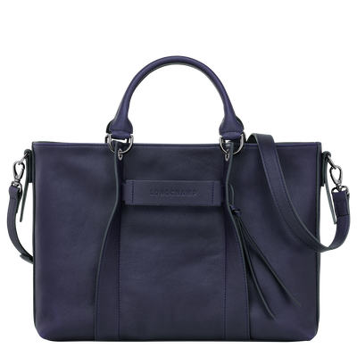 Longchamp 3D 手提包 M, 藍莓色