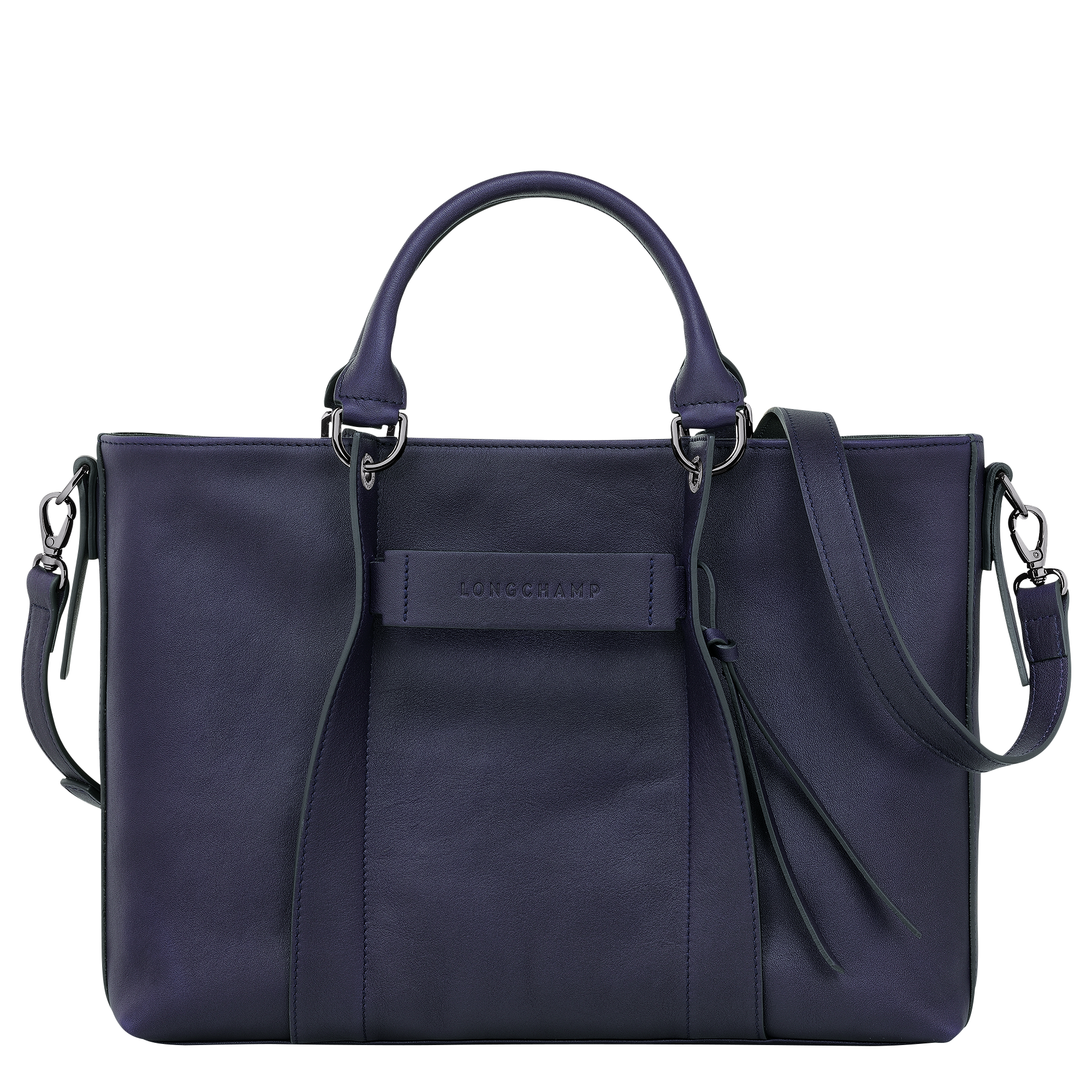 Longchamp 3D 手提包 M, 藍莓色