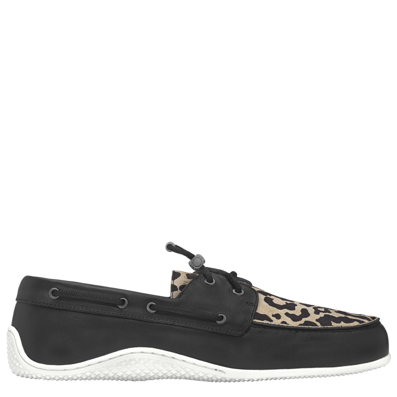 Longboat Loafer , Black/Beige - Leather  - View 1 of  5