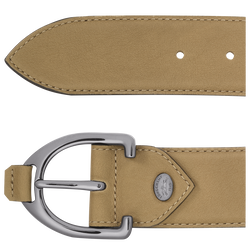 Longchamp 3D Ladies' belt , Tobacco - Leather