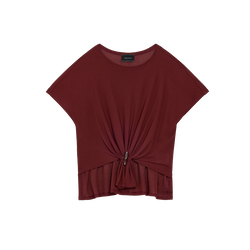 Top , Burgundy - Crepe jersey