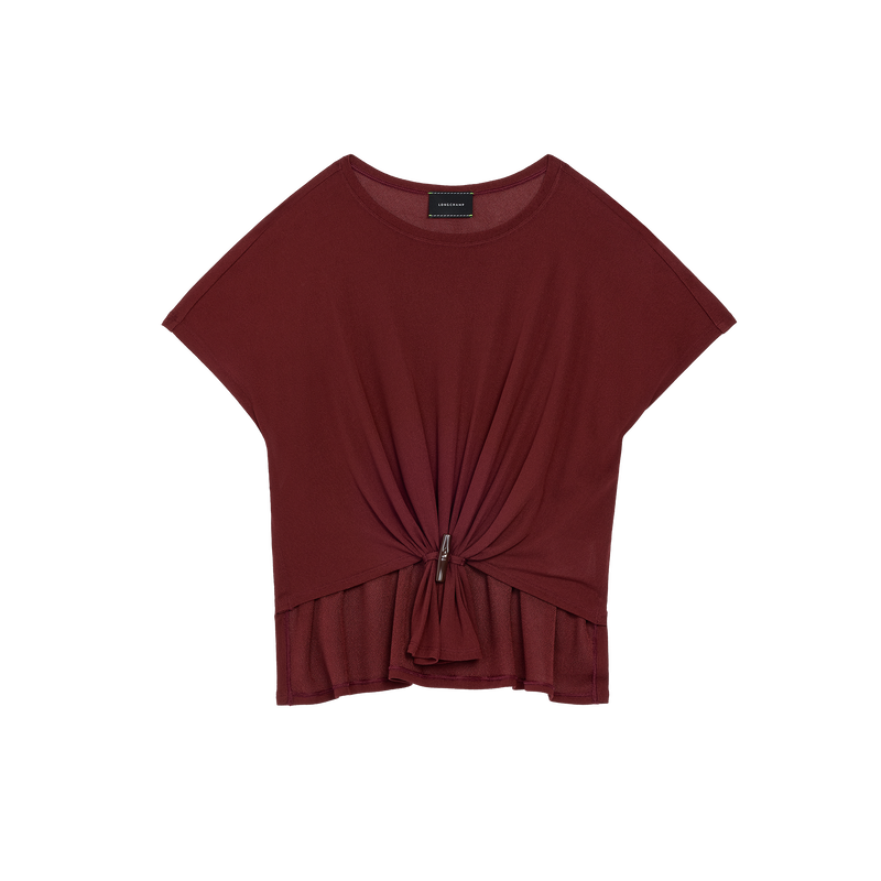 Top , Burgundy - Crepe jersey  - View 1 of  1