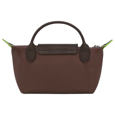 Le Pliage Green Pouch with handle, Mocha