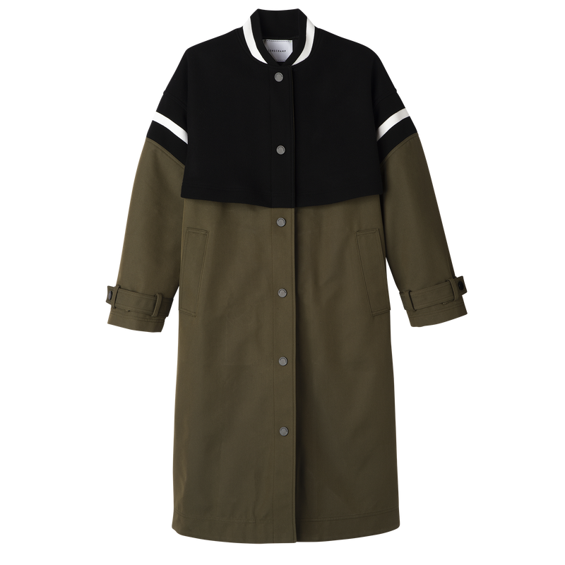 Teddy spirit trench Khaki - Gabardine and wool | Longchamp GB