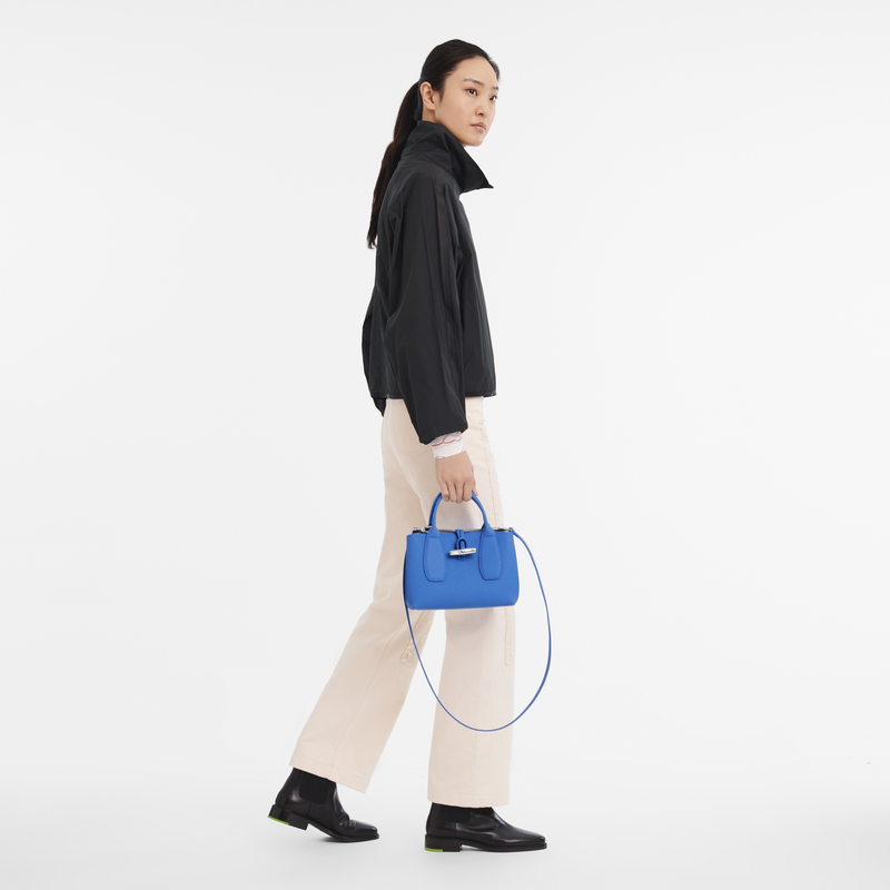 Roseau S Handbag , Cobalt - Leather  - View 2 of 3