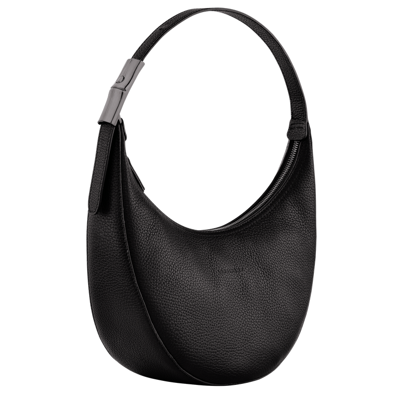 Sac porté épaule M Le Roseau Essential , Cuir - Noir  - Vue 3 de 4