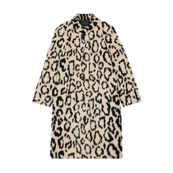 Coat , Black/Beige - Jacquard alpaca