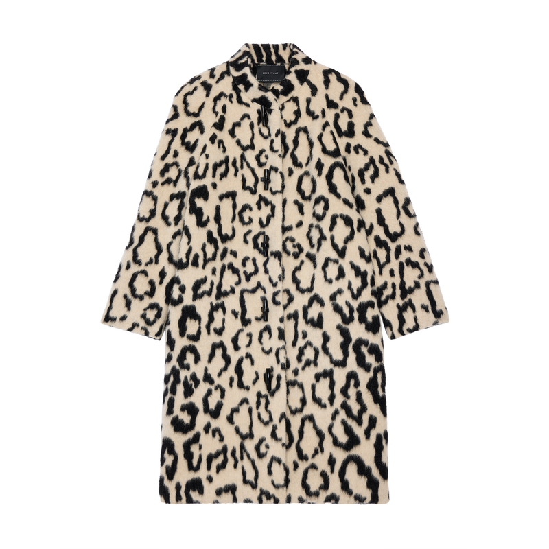 Coat , Black/Beige - Jacquard alpaca  - View 1 of 1