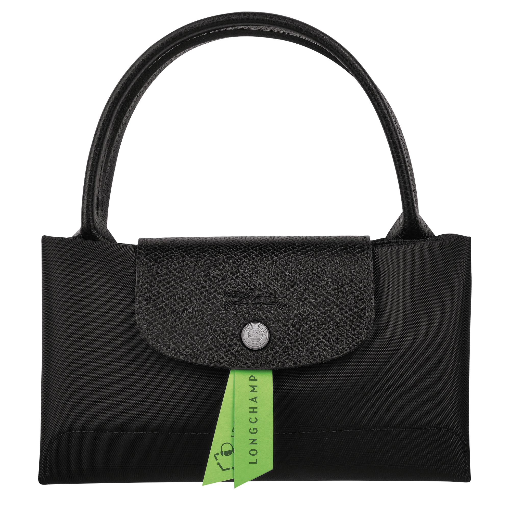 Le Pliage Green Handtasche M, Schwarz