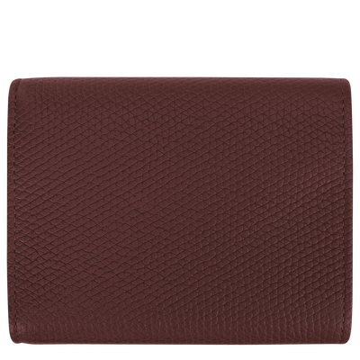 Le Roseau Compact wallet , Burgundy - Leather