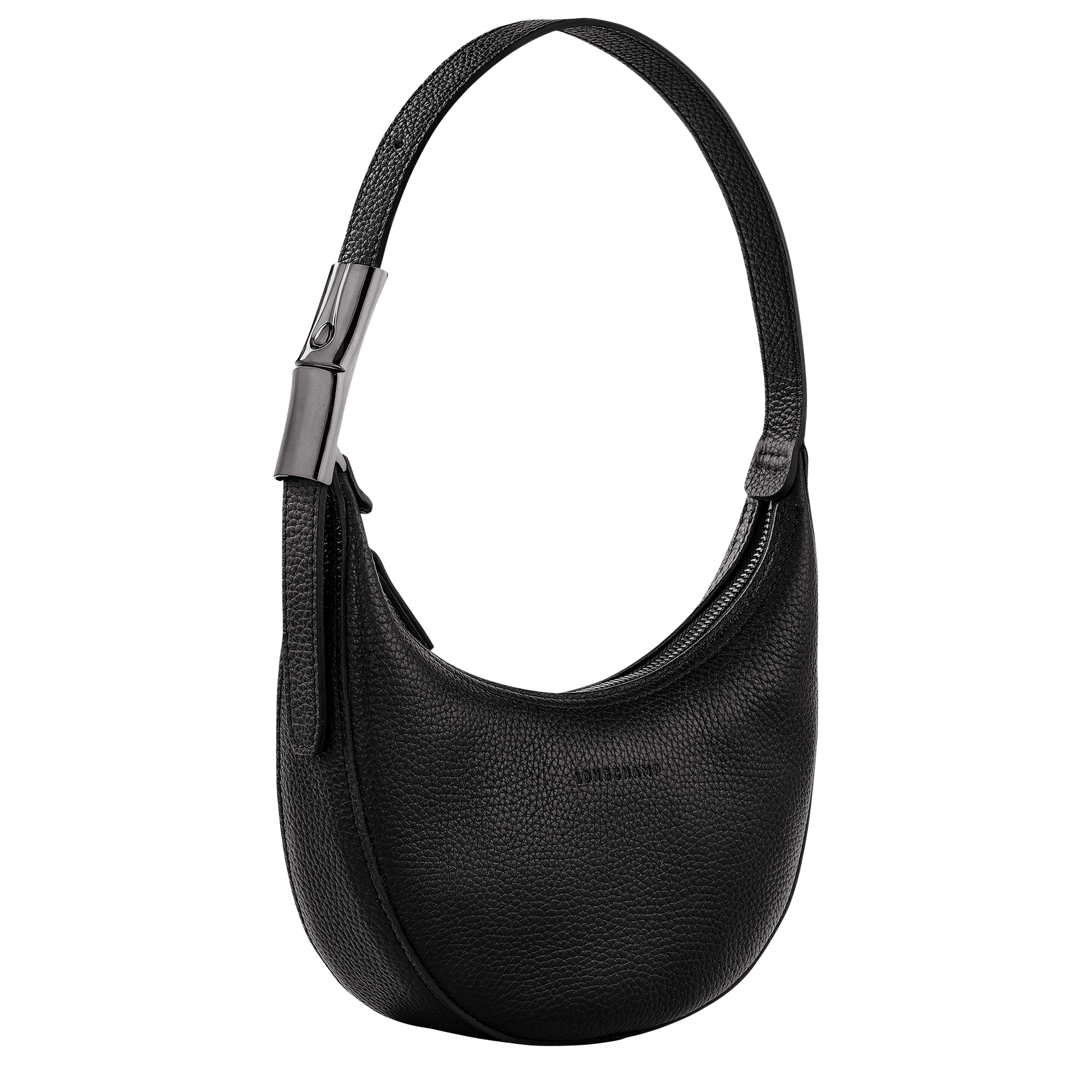 Roseau Essential 半月形單肩包 S, 黑色