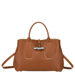 Roseau M Handbag , Cognac - Leather
