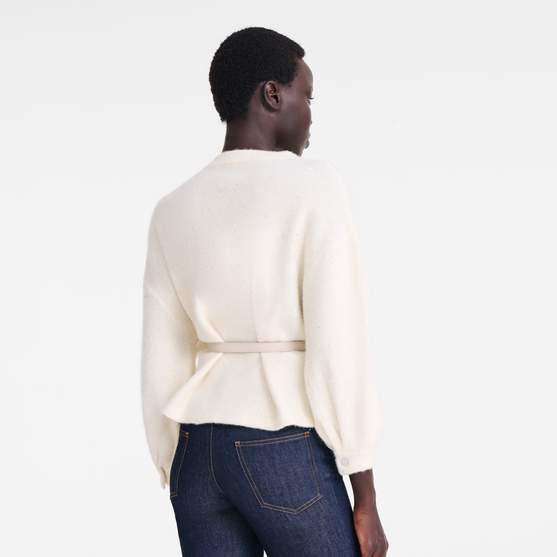 Giacca kimono , Maglia - Avorio  - View 3 of  4