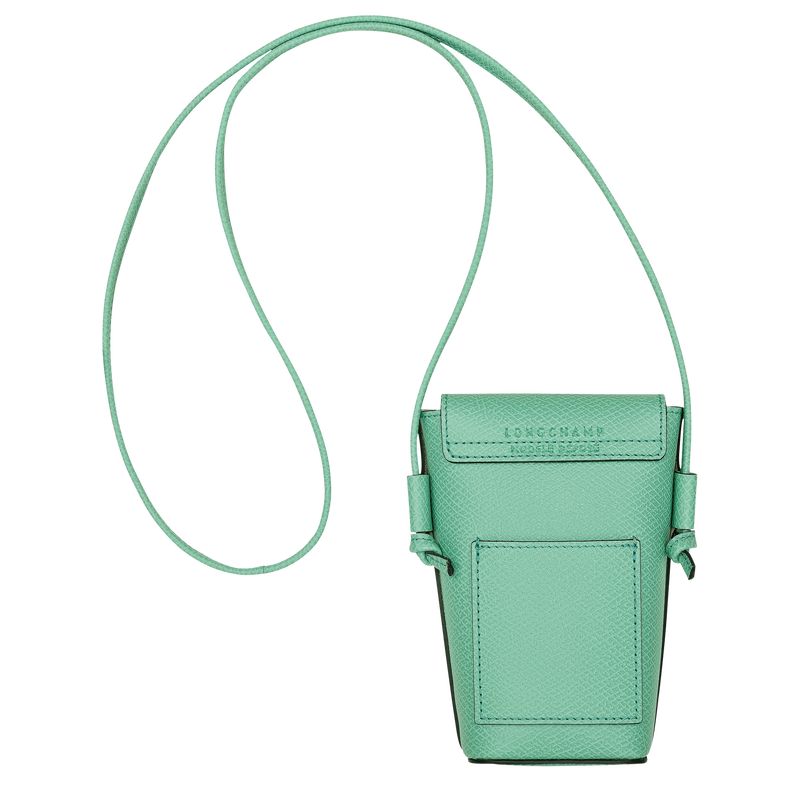 Custodia per cellulare con laccio in cuoio &Eacute;pure , Pelle - Menta  - View 4 of  4