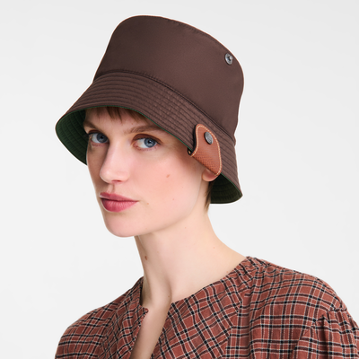 Reversible bucket hat , Mocha/Green English - Technical taffeta