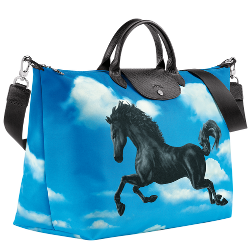 Reisetasche S Longchamp x ToiletPaper , Canvas - Wolkenblau - Ansicht 3 von 5