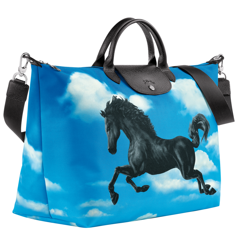 Reisetasche S Longchamp x ToiletPaper , Canvas - Wolkenblau  - Ansicht 3 von 5