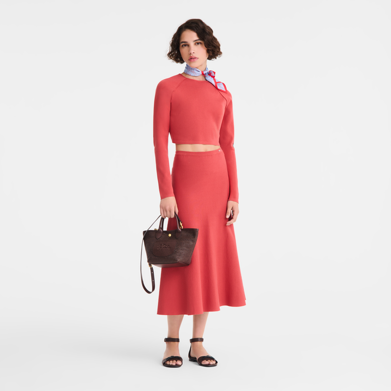 Le Pliage Collection XS Basket bag , Mocha - Canvas  - View 2 of  3