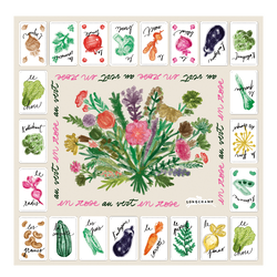 Pink and Green Silk scarf 50 , Paper - Silk