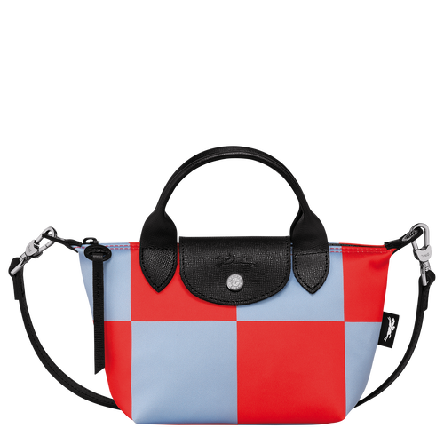 Sac à main XS Le Pliage Collection , Toile - Ciel/Rouge - Vue 1 de 2