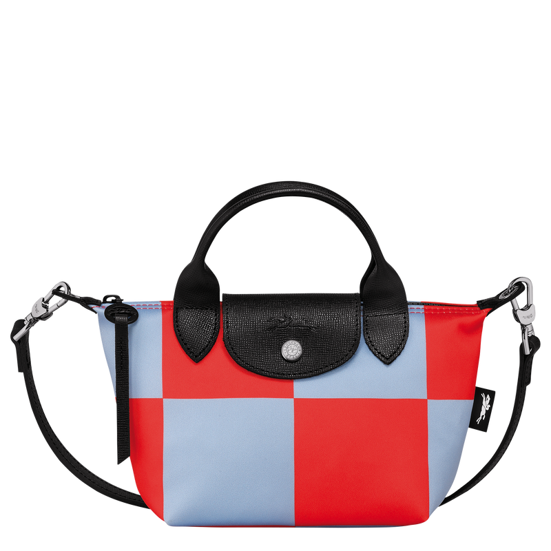 Le Pliage Collection XS Handbag , Sky Blue/Red - Canvas  - View 1 of 2