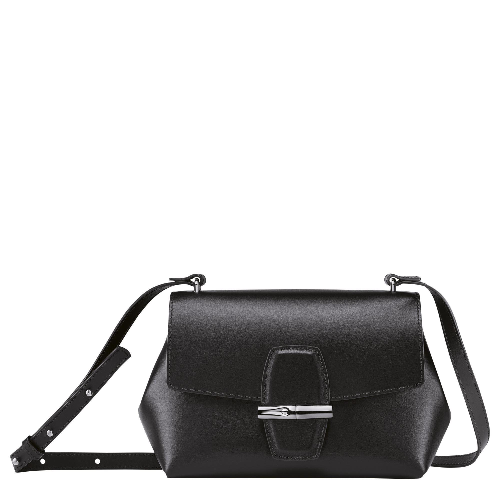 longchamp black leather crossbody bag