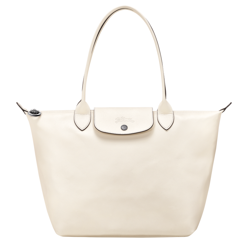 Le Pliage Xtra M Tote bag , Ecru - Leather  - View 1 of  6
