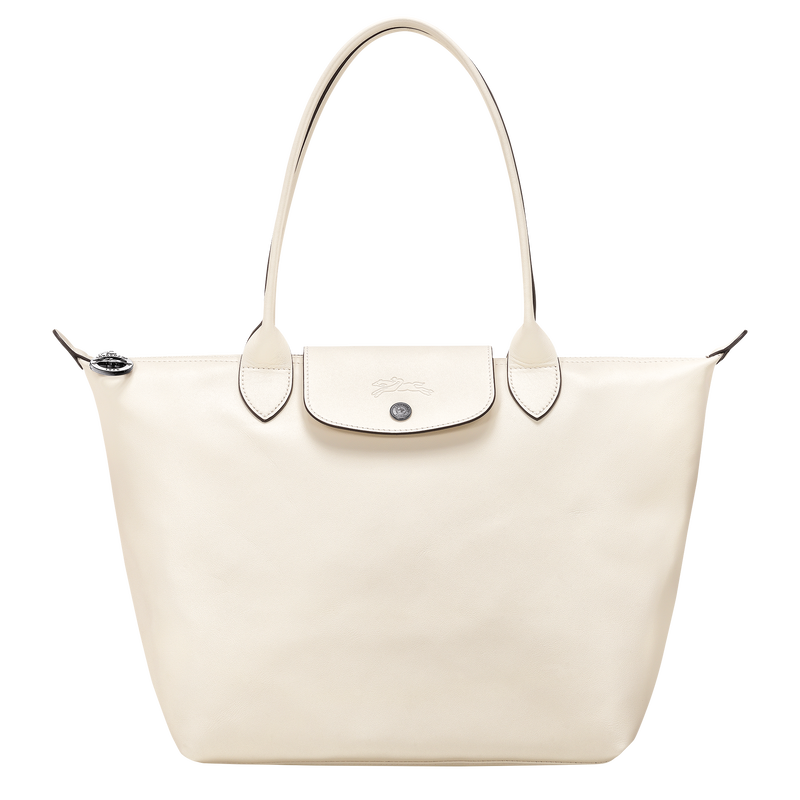 Le Pliage Xtra M Tote bag , Ecru - Leather  - View 1 of  6