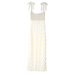 Kleid , Häkelmakramé - Ecru