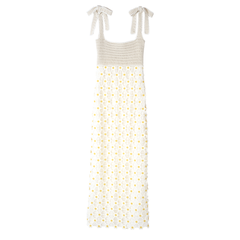 Kleid , Häkelmakramé - Ecru  - Ansicht 1 von 4