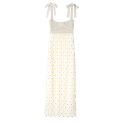 Kleid , Häkelmakramé - Ecru