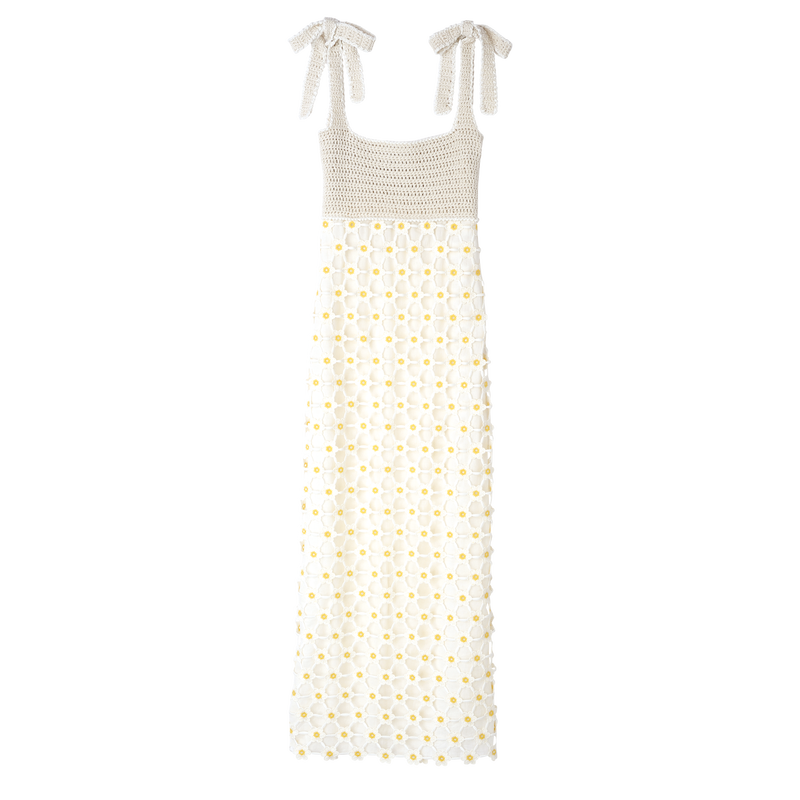 Kleid , Häkelmakramé - Ecru  - Ansicht 1 von 4