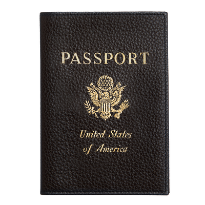 Le Foulonné Passport cover , Black - Leather