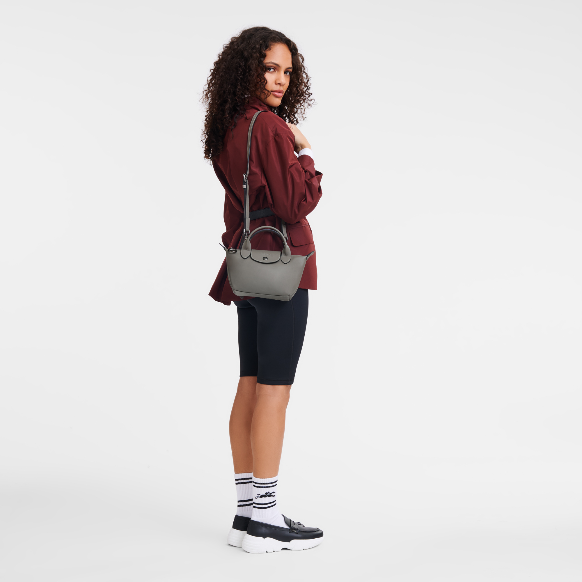 Le Pliage Xtra XS Handbag Turtledove - Leather | Longchamp US Le Pliage Xtra XS Handbag Turtledove - Leather | Longchamp US
