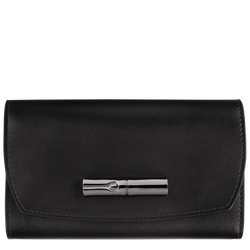 Le Roseau Cartera compacta , Cuero - Negro