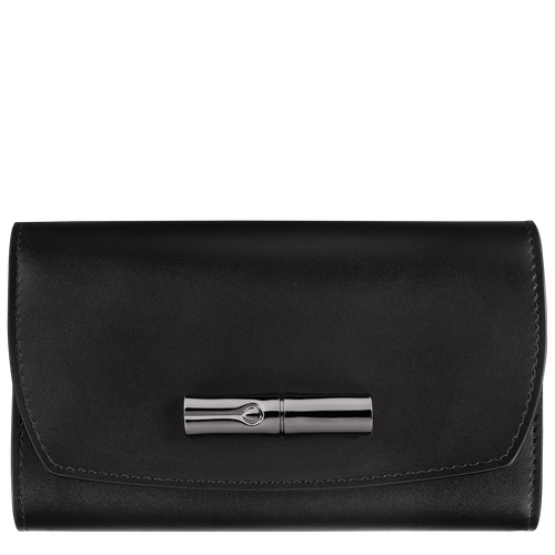 Brieftasche im Kompaktformat Le Roseau , Leder - Schwarz - Ansicht 1 von 2