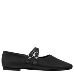 Le Foulonn&eacute; Ballerinas , Black - Leather