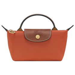 Le Pliage Original Pouch with handle , Brick - Recycled canvas