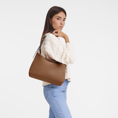 Le Pliage Xtra M Hobo bag , Cognac - Leather - View 2 of  5